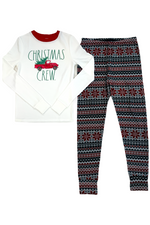 Load image into Gallery viewer, Unisex Kids&#39; &quot;CHRISTMAS CREW&quot; Long Sleeve Top and Jogger Pajama Set - Rae Dunn Wear
