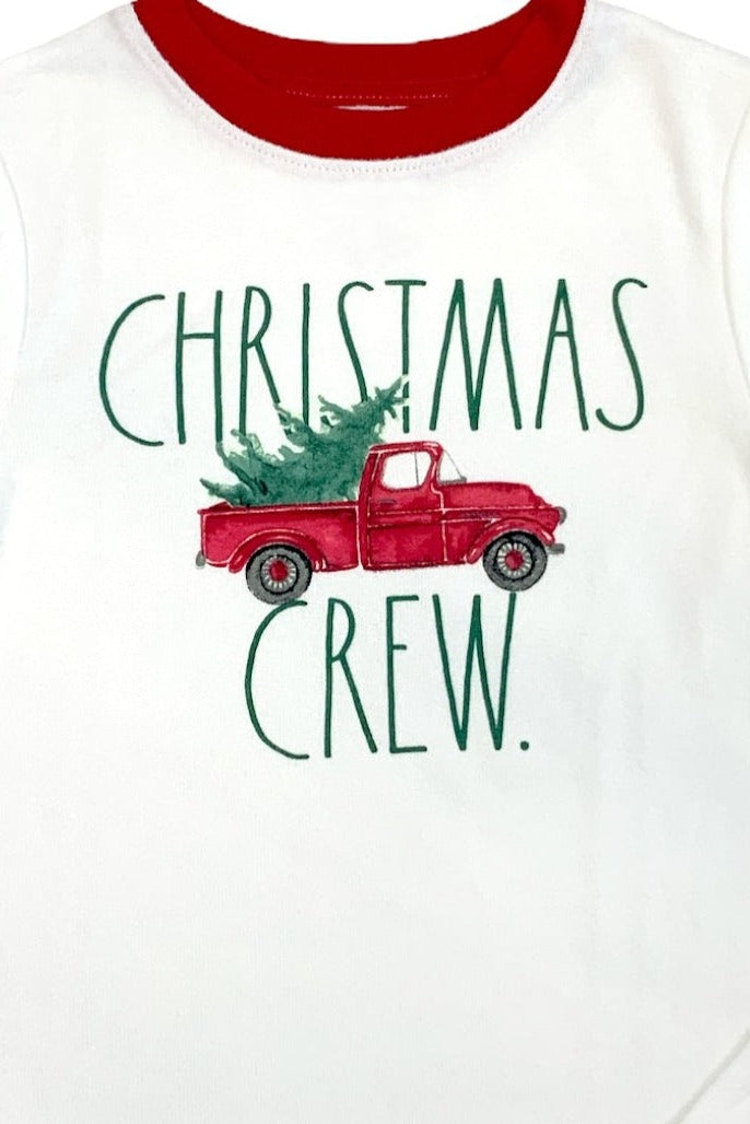 Unisex Kids' "CHRISTMAS CREW" Long Sleeve Top and Jogger Pajama Set - Rae Dunn Wear