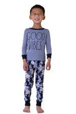 Load image into Gallery viewer, Boys&#39; &quot;GOOD VIBES&quot; Long Sleeve Top and Jogger Pajama Set - Rae Dunn Wear

