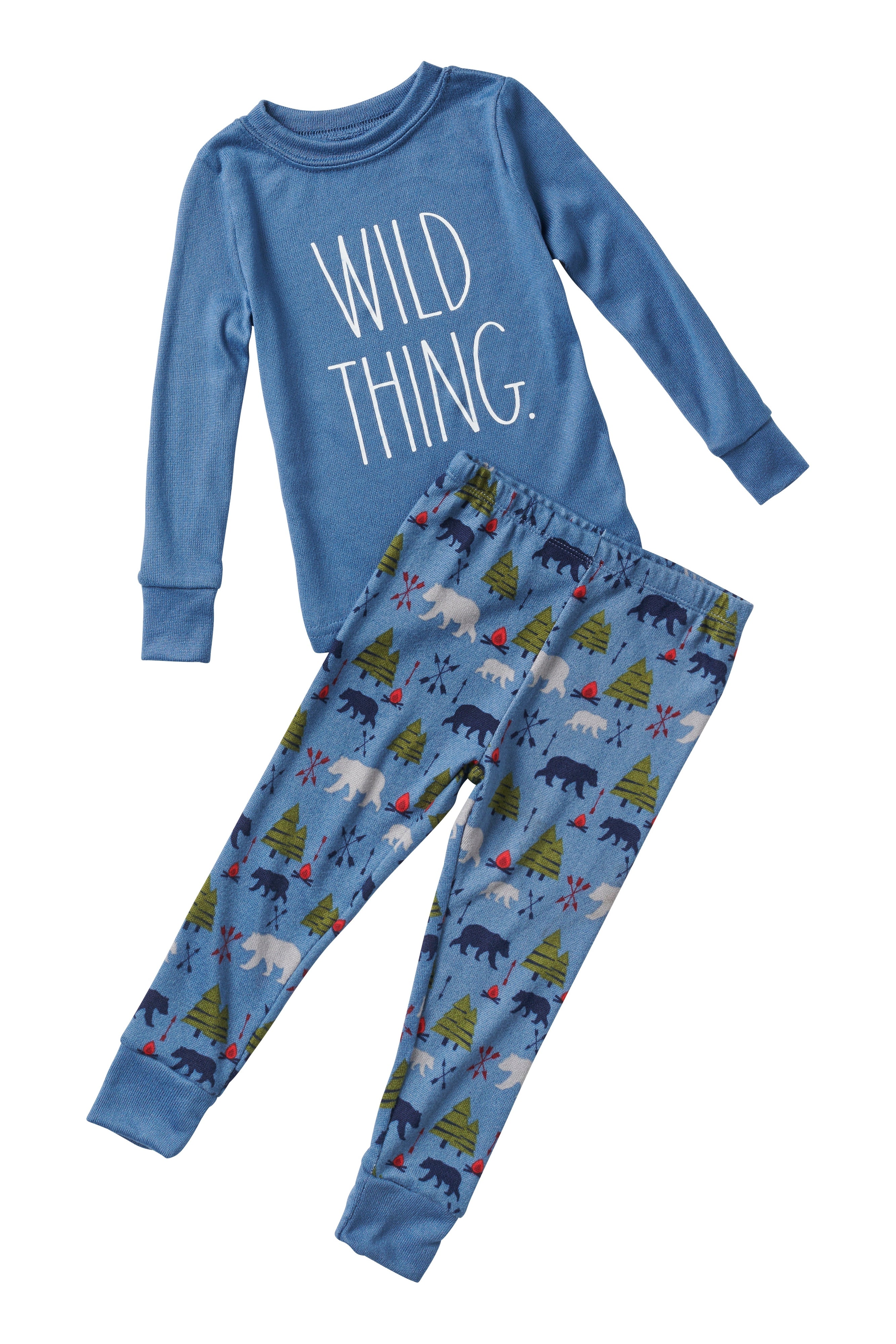 Boys' "WILD THING" Long Sleeve Top and Joggers Pajama Set - Rae Dunn Wear
