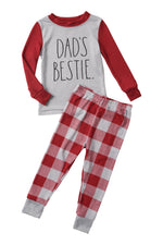 Load image into Gallery viewer, Boys&#39; &quot;DAD&#39;S BESTIE&quot; Long Sleeve Top and Jogger Pajama Set - Rae Dunn Wear
