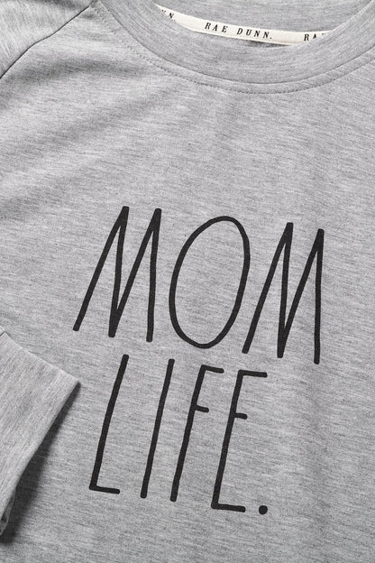 Women's "MOM LIFE" Studio Raglan Sweatshirt and Cozy Socks Set - Rae Dunn Wear