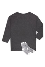 Load image into Gallery viewer, Women&#39;s Plus Size &quot;DOG MOM&quot; Pullover Tunic Sweatshirt with Cozy Socks - Rae Dunn Wear
