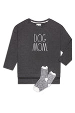 Load image into Gallery viewer, Women&#39;s Plus Size &quot;DOG MOM&quot; Pullover Tunic Sweatshirt with Cozy Socks - Rae Dunn Wear
