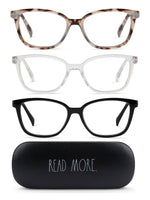 Load image into Gallery viewer, NALA 3-Pack Premium Reading Glasses with &quot;READ MORE&quot; Signature Font Hard casse - Rae Dunn Wear
