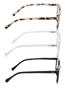 NALA 3-Pack Premium Reading Glasses with "READ MORE" Signature Font Hard casse - Rae Dunn Wear