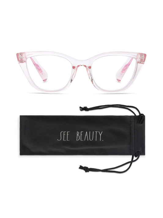 BELLA Blue Light Blocking Reading Glasses with "SEE BEAUTY" Signature - Rae Dunn Wear