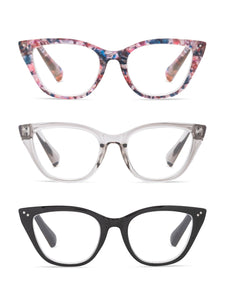 BELLA 3-Pack Premium Reading Glasses with "LOOK" Signature Font - Rae Dunn Wear