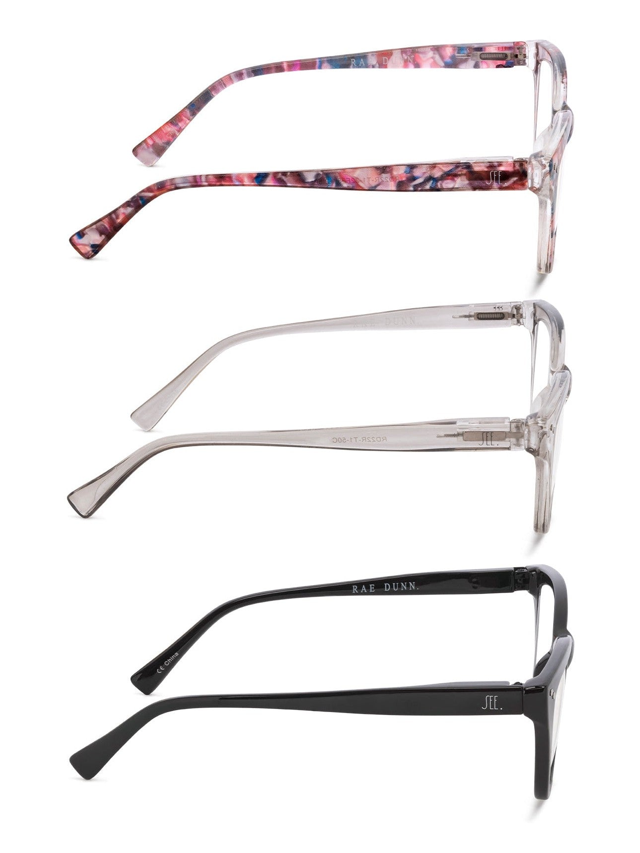 BELLA 3-Pack Premium Reading Glasses with "LOOK" Signature Font - Rae Dunn Wear