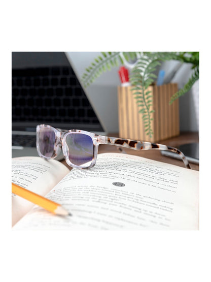 LOU 2-Pack Blue Light Blocking Reading Glasses with "READ MORE" Signature Font Hard Case - Rae Dunn Wear