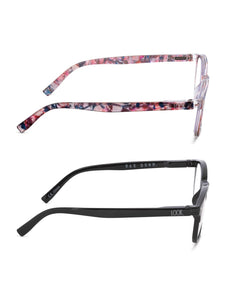 ELIZA 2-Pack Blue Light Blocking Reading Glasses with "LOOK CLOSELY" Signature Font Hard Case - Rae Dunn Wear