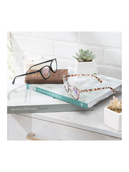 MARIE 2-Pack Blue Light Blocking Reading Glasses with "SEE BEAUTY" Signature Font Hard Case - Rae Dunn Wear