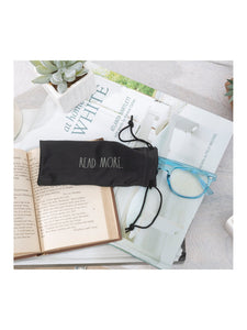 JUDY Blue Light Blocking Reading Glasses with "READ MORE" Signature Font Case - Rae Dunn Wear