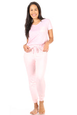 Load image into Gallery viewer, Women&#39;s &quot;#1 MOM&quot; Short Sleeve Pocket Tee and Drawstring Jogger Pajama Set - Rae Dunn Wear
