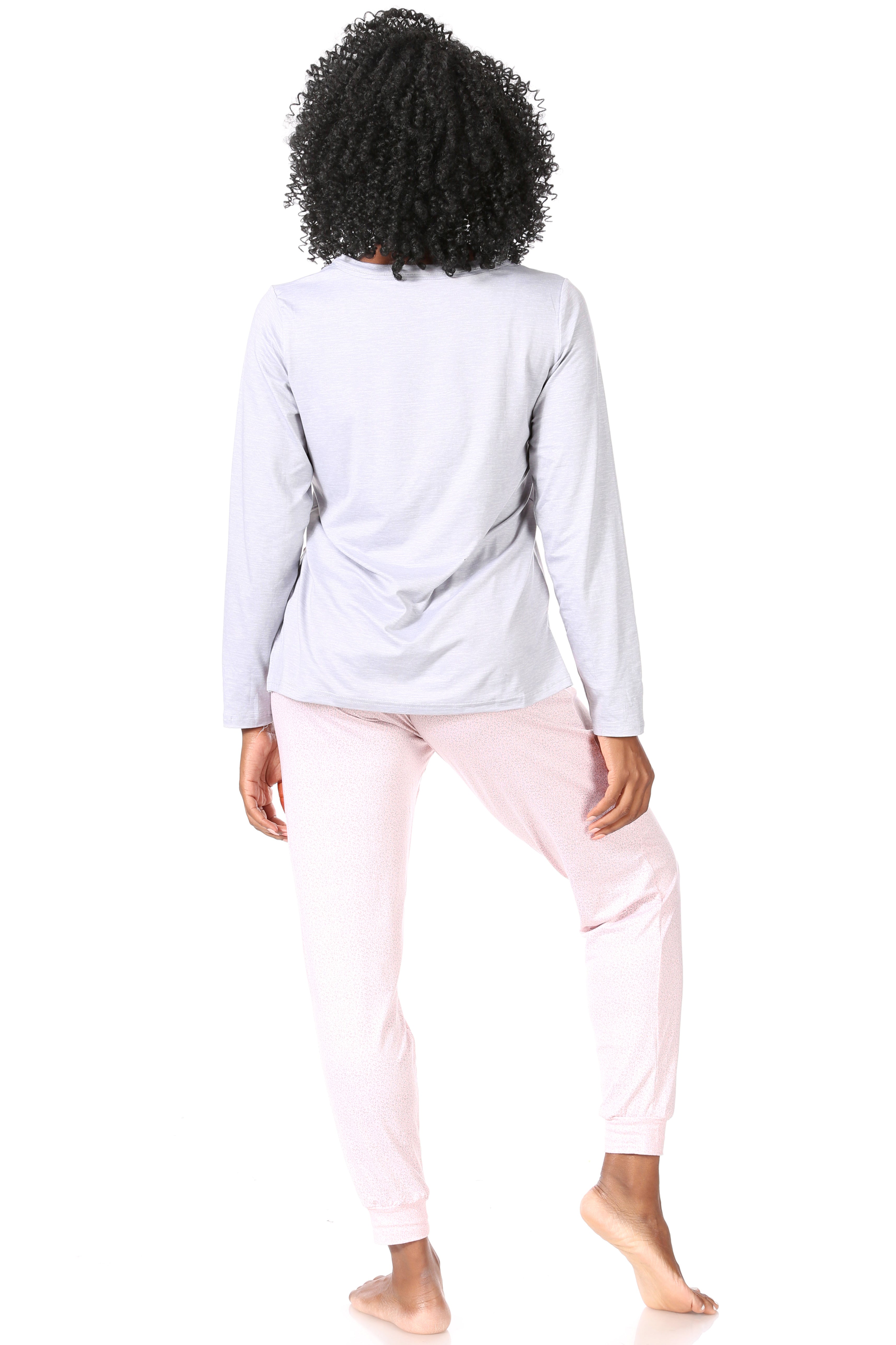 Women's "SNOOZE" Long Sleeve Top and Jogger Pajama Set - Rae Dunn Wear