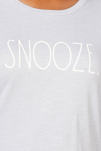 Women's "SNOOZE" Long Sleeve Top and Jogger Pajama Set - Rae Dunn Wear