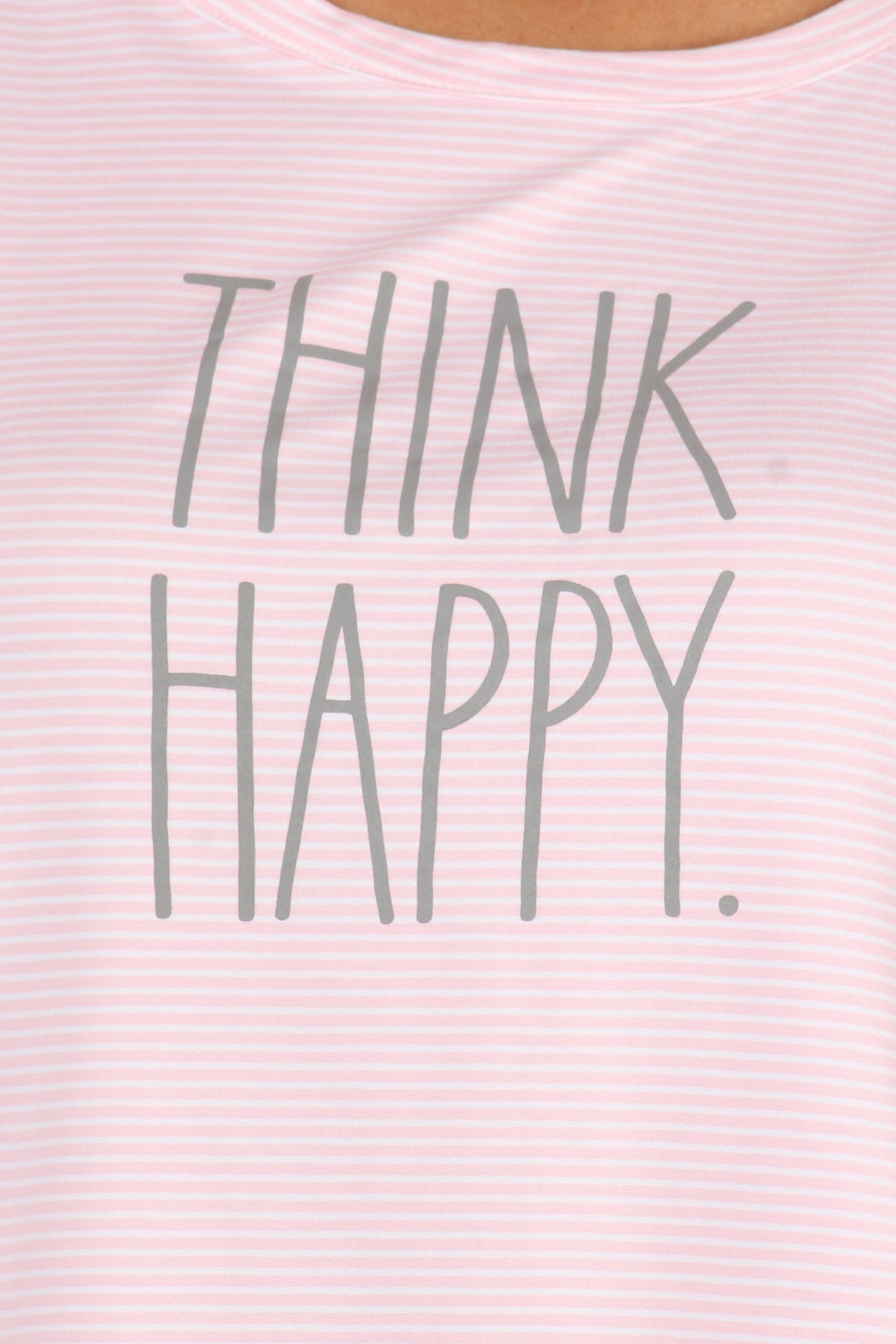 Women's "THINK HAPPY" Long Sleeve Top and Jogger Pajama Set - Rae Dunn Wear