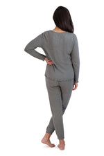 Load image into Gallery viewer, Women&#39;s &quot;COZY&quot; Long Sleeve Top and Joggers Waffle Lettuce Hem Pajama Set - Rae Dunn Wear
