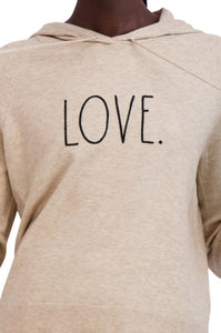 Women's "LOVE" Knit Pullover Hoodie - Rae Dunn Wear