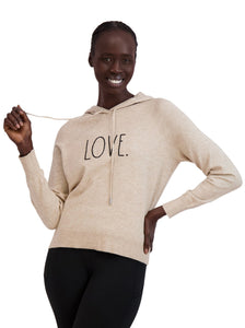 Women's "LOVE" Knit Pullover Hoodie - Rae Dunn Wear