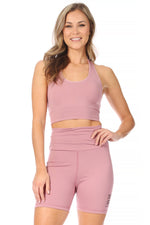 Load image into Gallery viewer, Women&#39;s &quot;BALANCE&quot; High-Waisted Fold-Over Biker Shorts - Rae Dunn Wear
