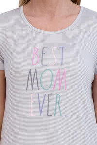 Women's "BEST MOM EVER" Short Sleeve HiLo Nightshirt - Rae Dunn Wear