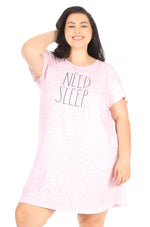 Load image into Gallery viewer, Women&#39;s &quot;NEED SLEEP&quot; Plus Size Short Sleeve Nightshirt - Rae Dunn Wear
