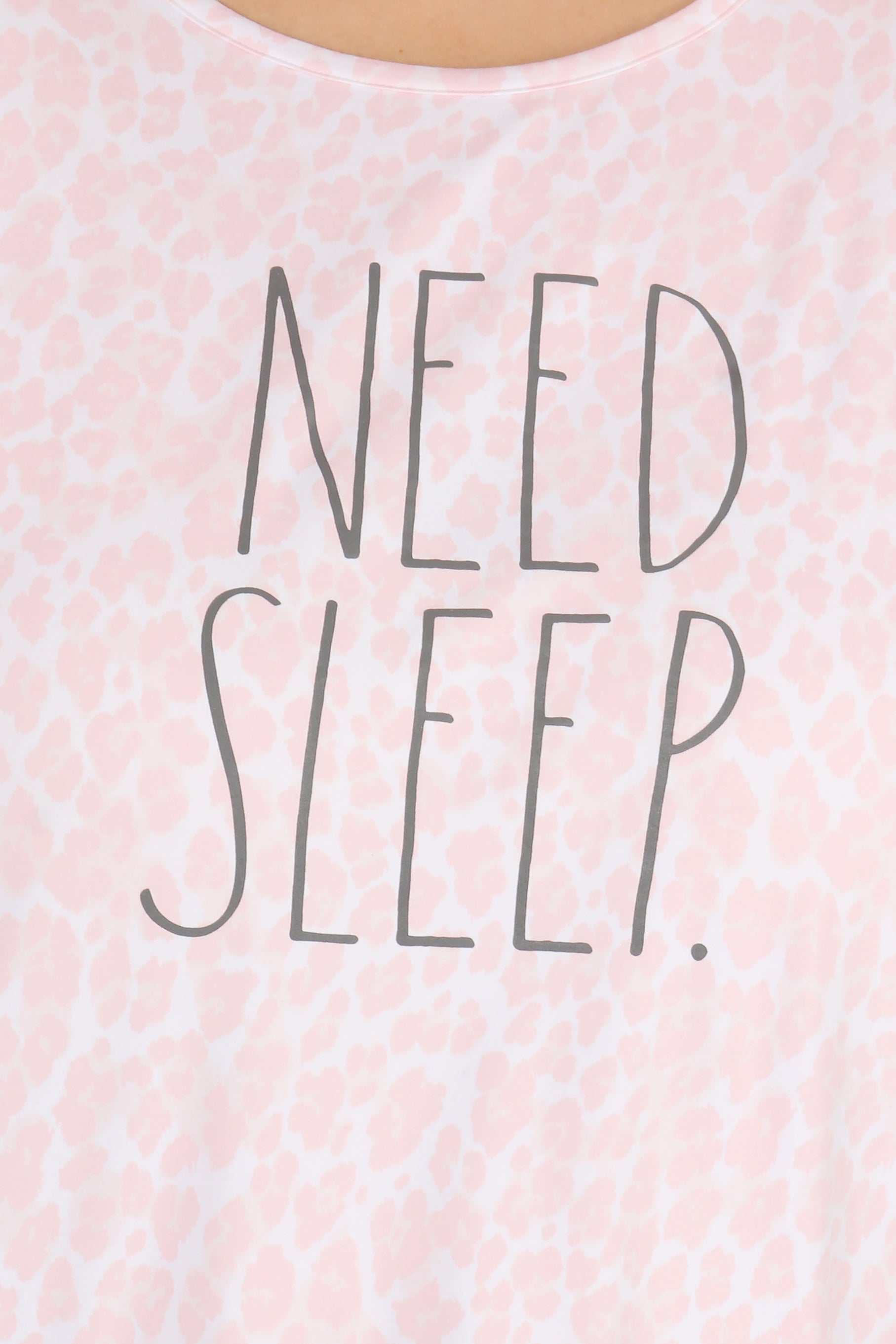 Women's "NEED SLEEP" Plus Size Short Sleeve Nightshirt - Rae Dunn Wear