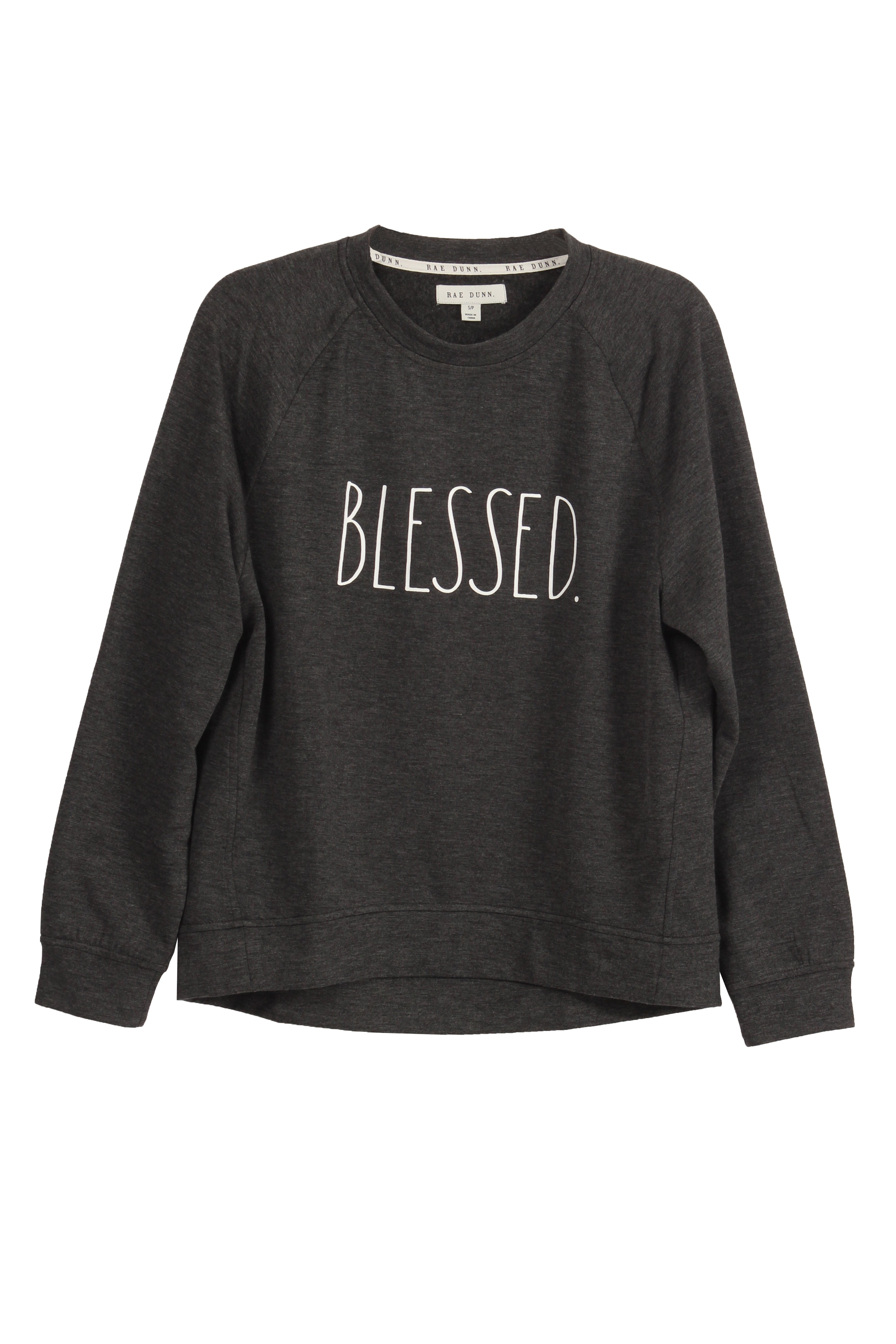 Women's "BLESSED" Long Sleeve Studio Raglan Sweatshirt - Shop Rae Dunn Apparel and Sleepwear