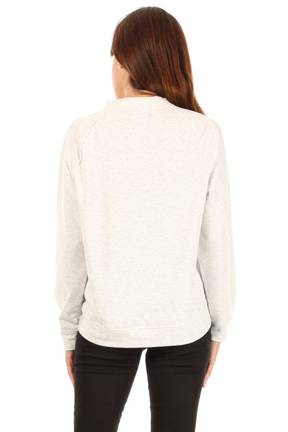 Women's "MERCI" Long Sleeve Studio Raglan Sweatshirt - Shop Rae Dunn Apparel and Sleepwear
