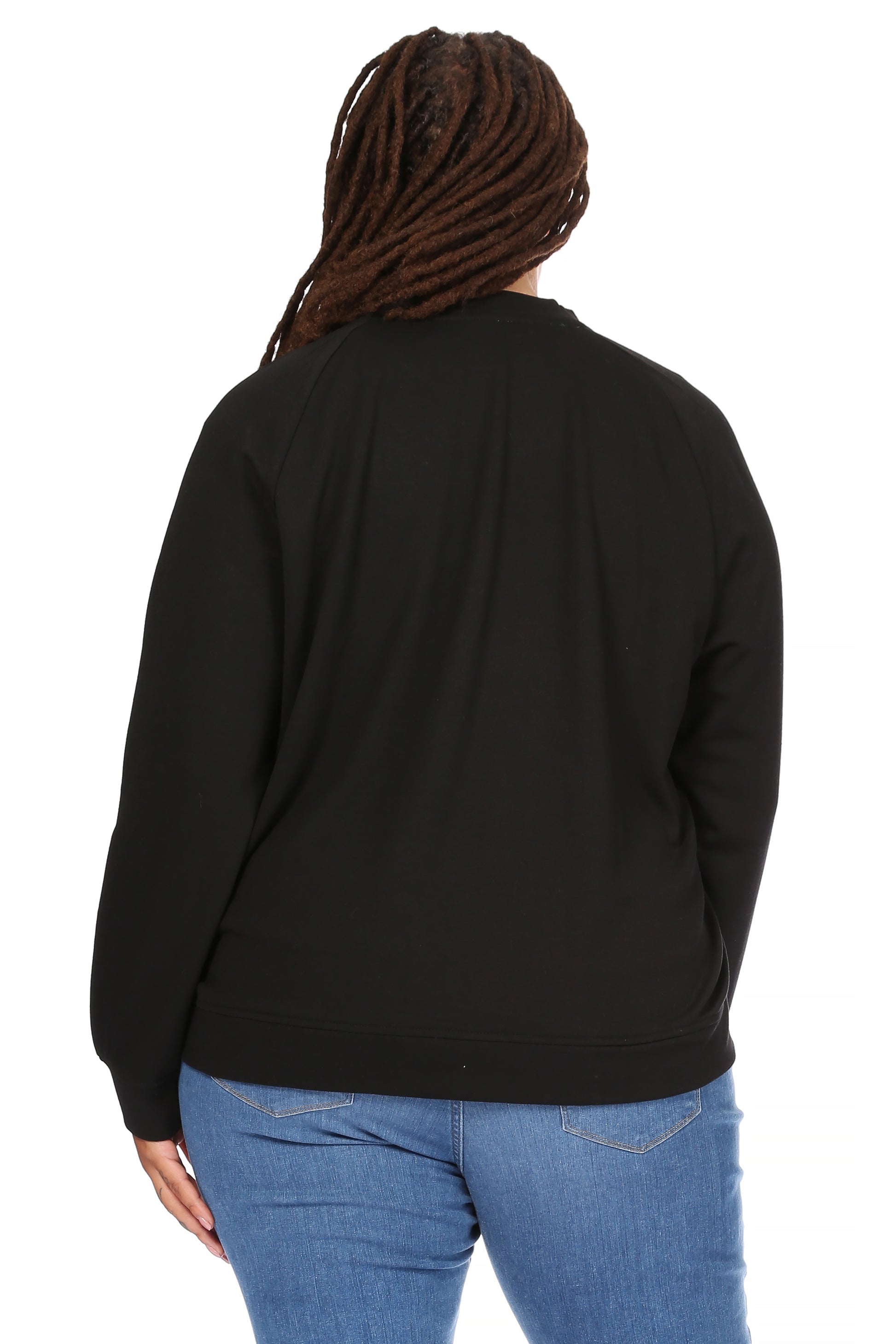 Women's "LOVE" Plus Size Studio Raglan Pullover Sweatshirt - Rae Dunn Wear