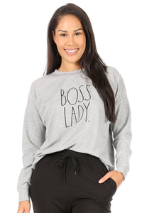 Women's "BOSS LADY" Classic Pullover Sweatshirt - Rae Dunn Wear