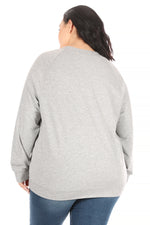Load image into Gallery viewer, Women&#39;s &quot;DOG MOM&quot; Plus Size Studio Raglan Pullover Sweatshirt - Rae Dunn Wear
