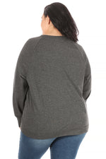 Load image into Gallery viewer, Women&#39;s &quot;BENDECIDA&quot; Plus Size Studio Raglan Sweatshirt - Rae Dunn Wear
