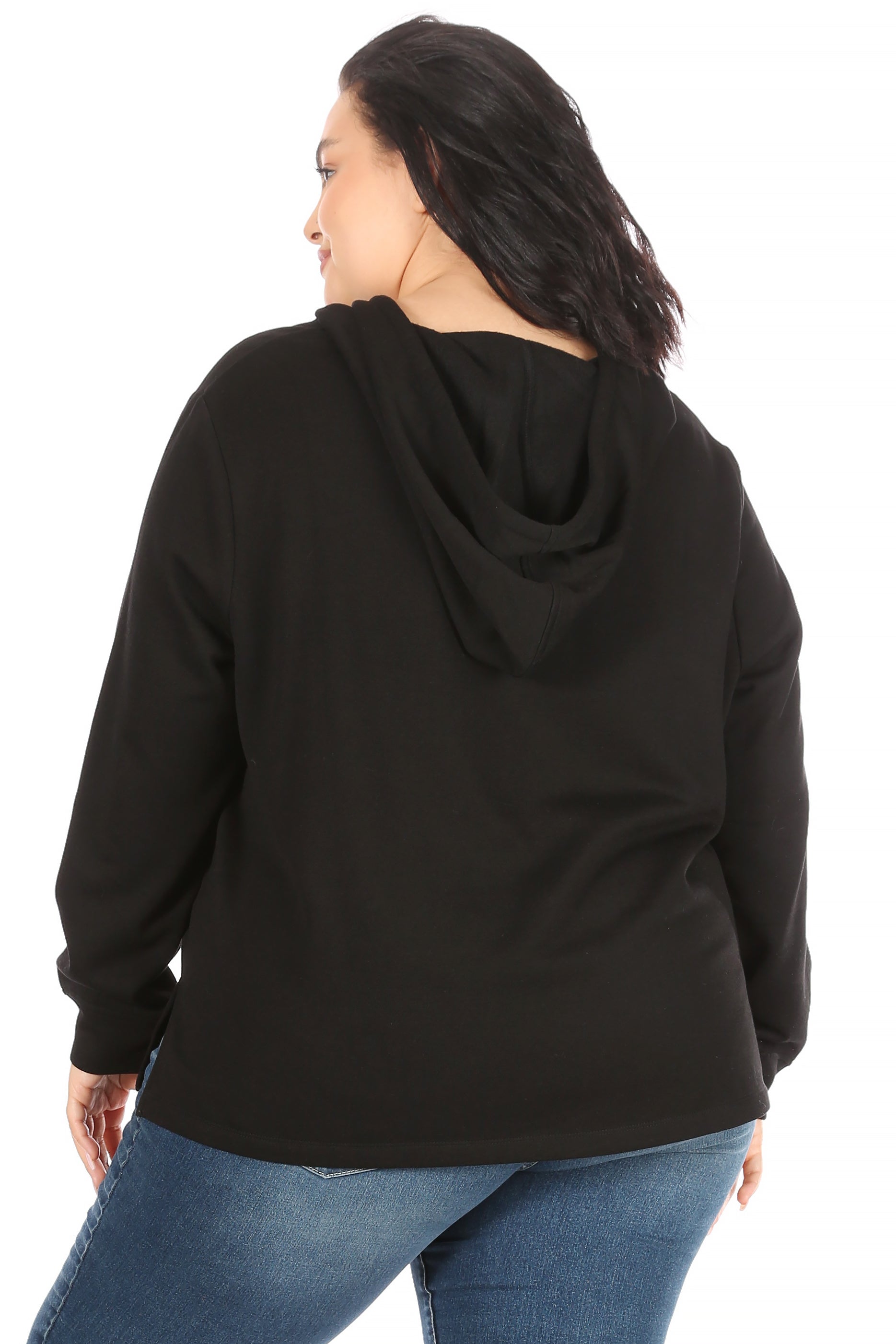 Women's plus size online black hoodie