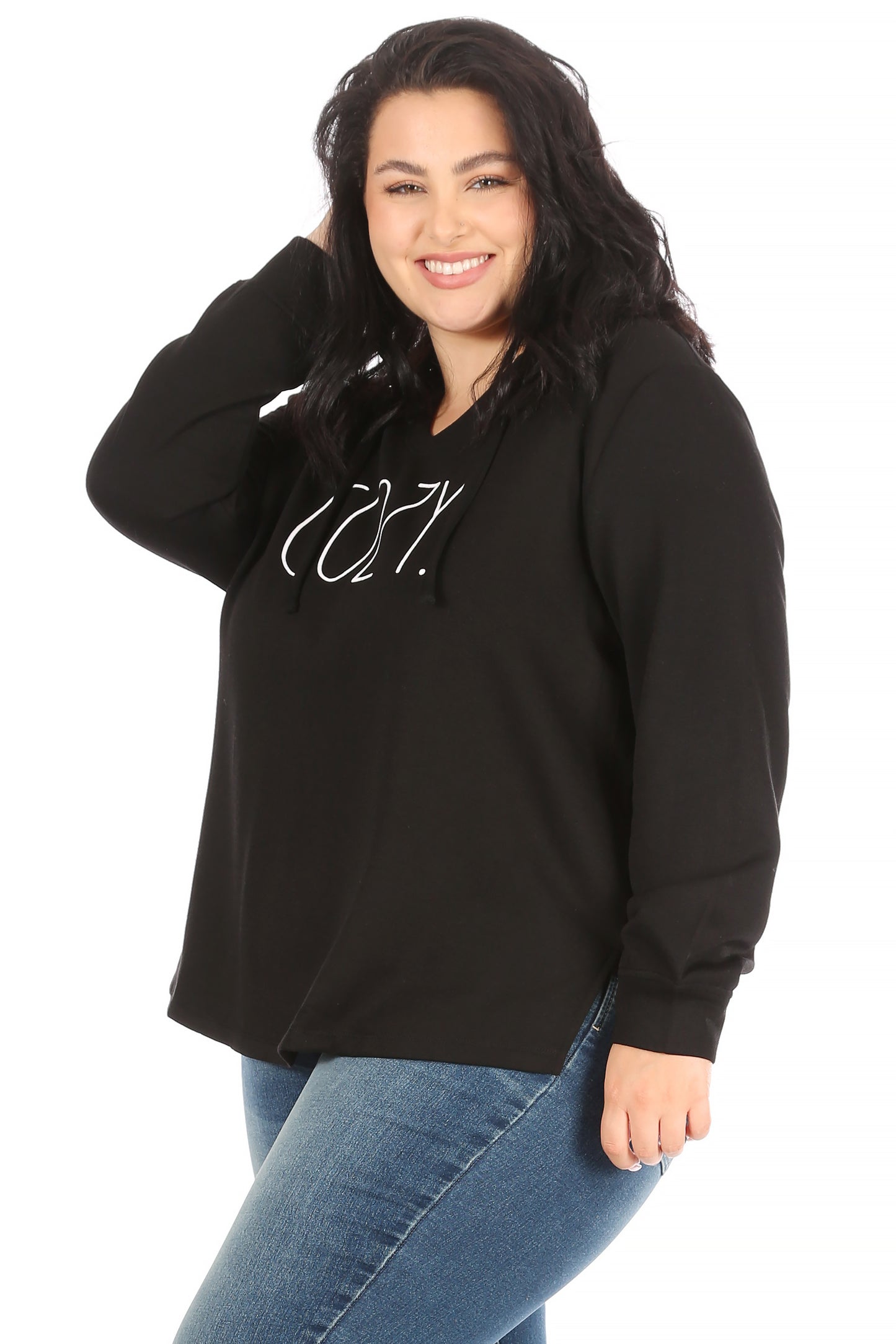 Rae Dunn Women's BE HAPPY Hoodie and Drawstring Jogger Lounge
