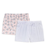 Load image into Gallery viewer, Women&#39;s &quot;BRUNCH PLEASE&quot; and Coffee Print Mid-Rise Drawstring Lounge Shorts Set of 2 - Rae Dunn Wear
