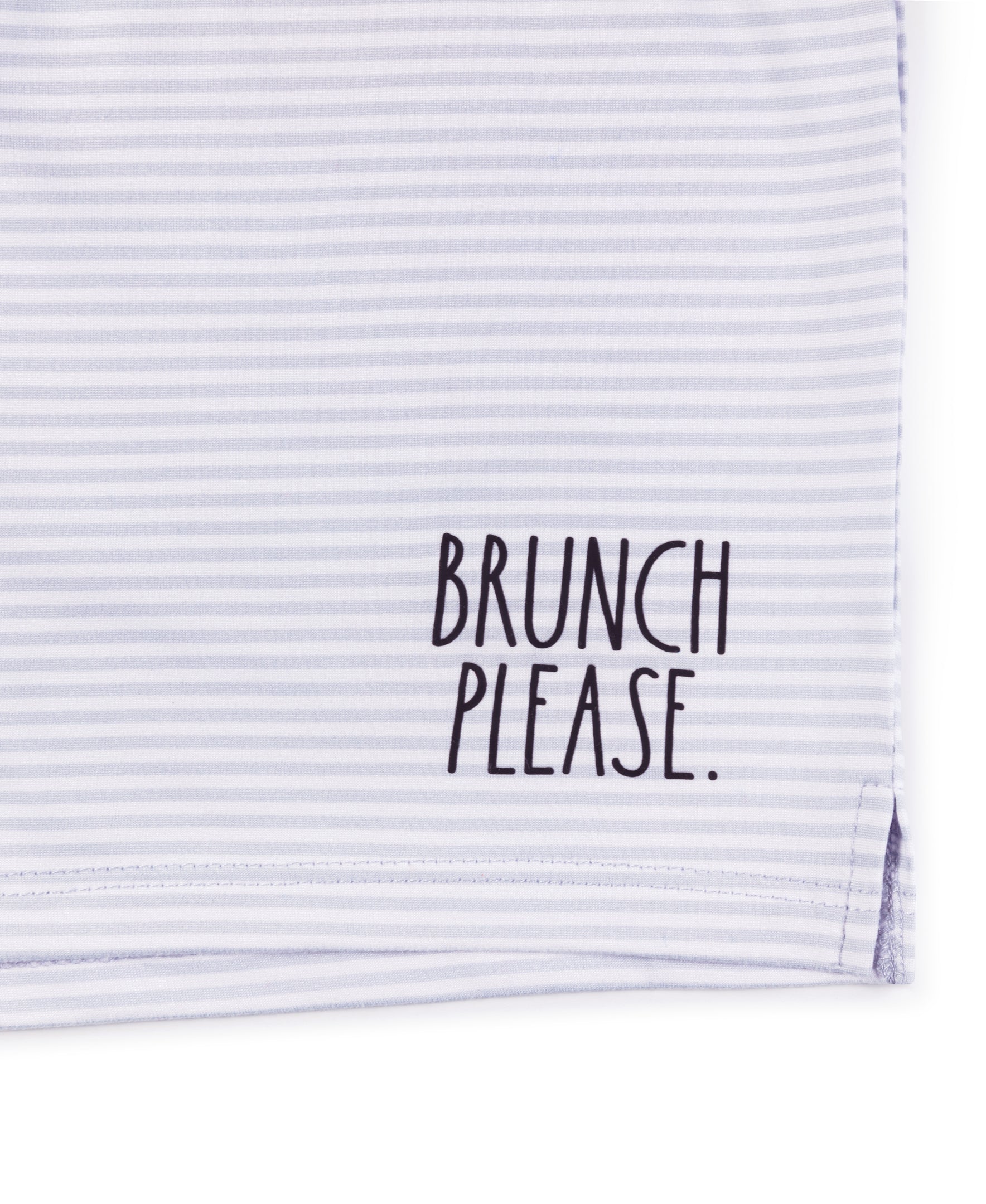 Women's "BRUNCH PLEASE" and Coffee Print Mid-Rise Drawstring Lounge Shorts Set of 2 - Rae Dunn Wear