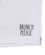Load image into Gallery viewer, Women&#39;s &quot;BRUNCH PLEASE&quot; and Coffee Print Mid-Rise Drawstring Lounge Shorts Set of 2 - Rae Dunn Wear

