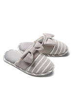 Load image into Gallery viewer, Women&#39;s Gray Houndstooth Bow Slippers - Rae Dunn Wear
