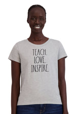 Load image into Gallery viewer, Women&#39;s &quot;TEACH LOVE INSPIRE&quot; Short Sleeve Icon T-Shirt - Rae Dunn Wear

