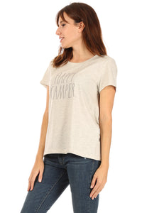 Women's "HAPPY CAMPER" Short Sleeve Icon T-Shirt - Shop Rae Dunn Apparel and Sleepwear