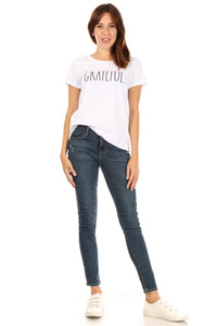 Women's "GRATEFUL" Short Sleeve Icon T-Shirt - Shop Rae Dunn Apparel and Sleepwear