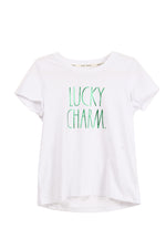 Load image into Gallery viewer, Women&#39;s &quot;LUCKY CHARM&quot; Short Sleeve Icon T-Shirt - Shop Rae Dunn Apparel and Sleepwear
