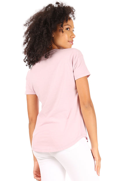 Women's "MOM LIFE" Short Sleeve Shirttail Hem T-Shirt - Rae Dunn Wear