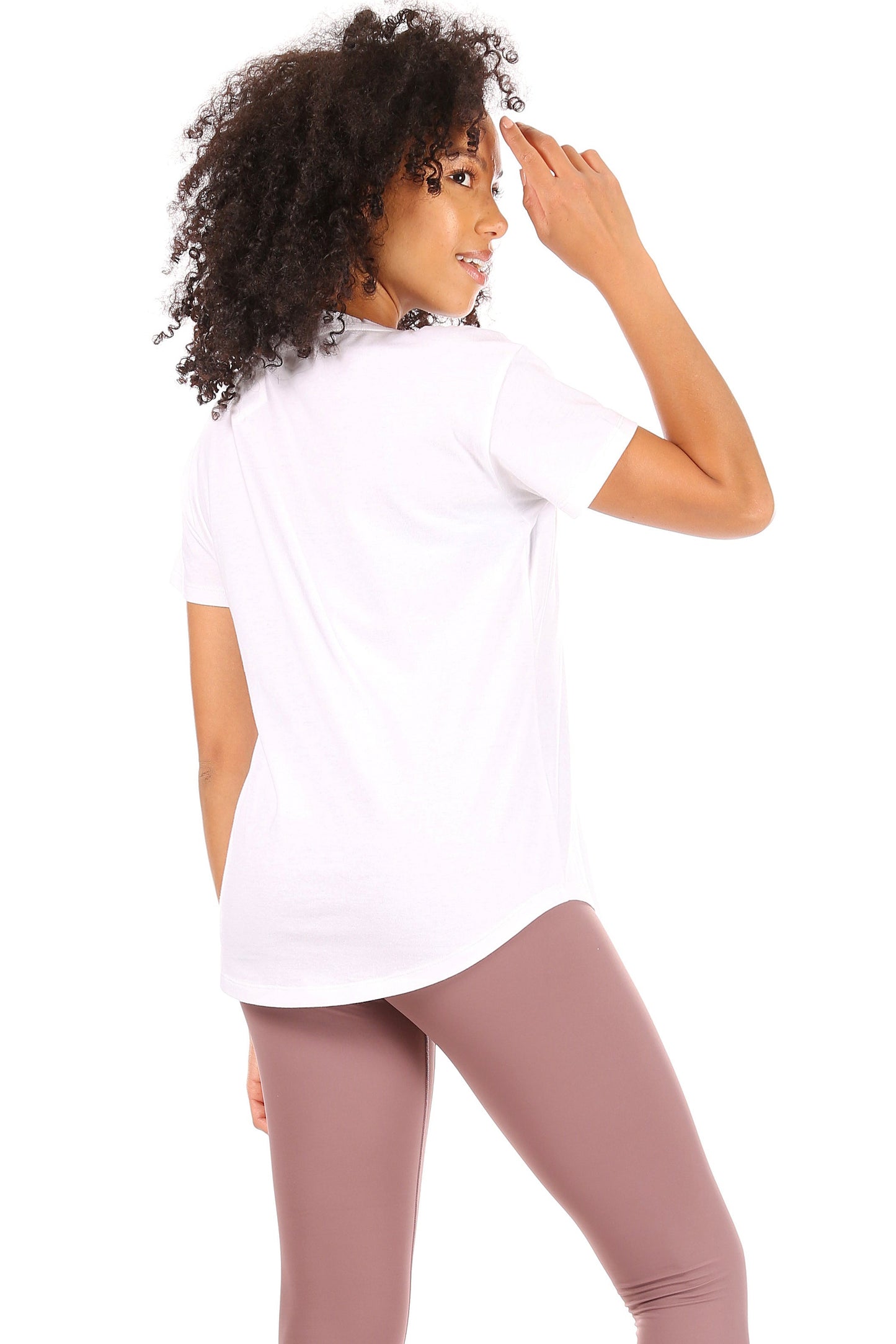 Women's "TEACH LOVE INSPIRE" Short Sleeve Shirttail Hem T-Shirt - Rae Dunn Wear