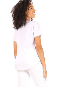 Women's "UNSTOPPABLE" Short Sleeve Shirttail Hem T-Shirt - Rae Dunn Wear