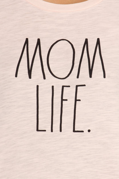 Women's "MOM LIFE" Short Sleeve Classic Slub T-Shirt - Rae Dunn Wear