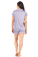Load image into Gallery viewer, Women&#39;s &quot;DREAM&quot; Short Sleeve Notch Collar Top and Short Pajama Set - Rae Dunn Wear
