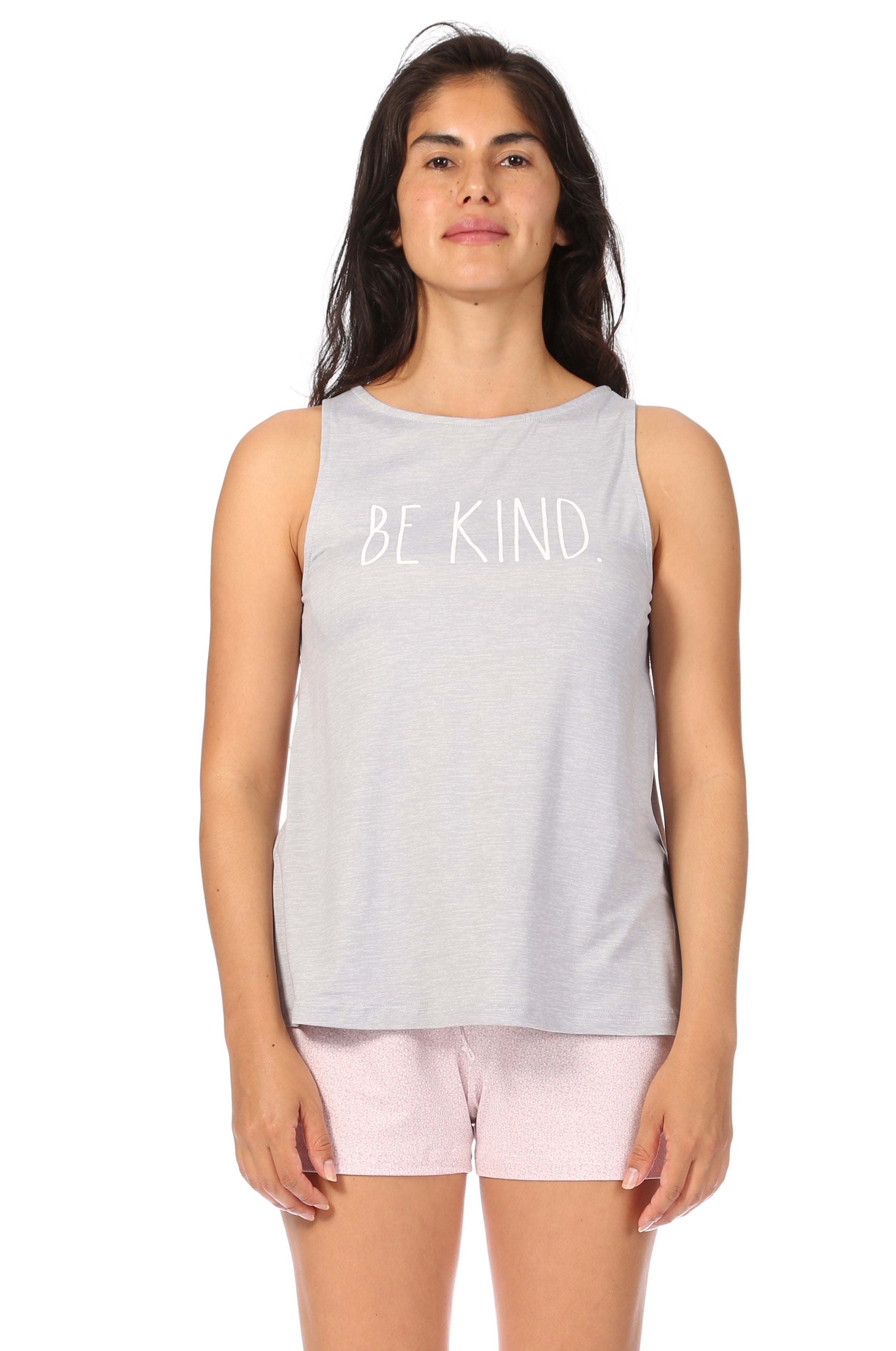 Women's "BE KIND" Tank and Short Pajama Set - Rae Dunn Wear